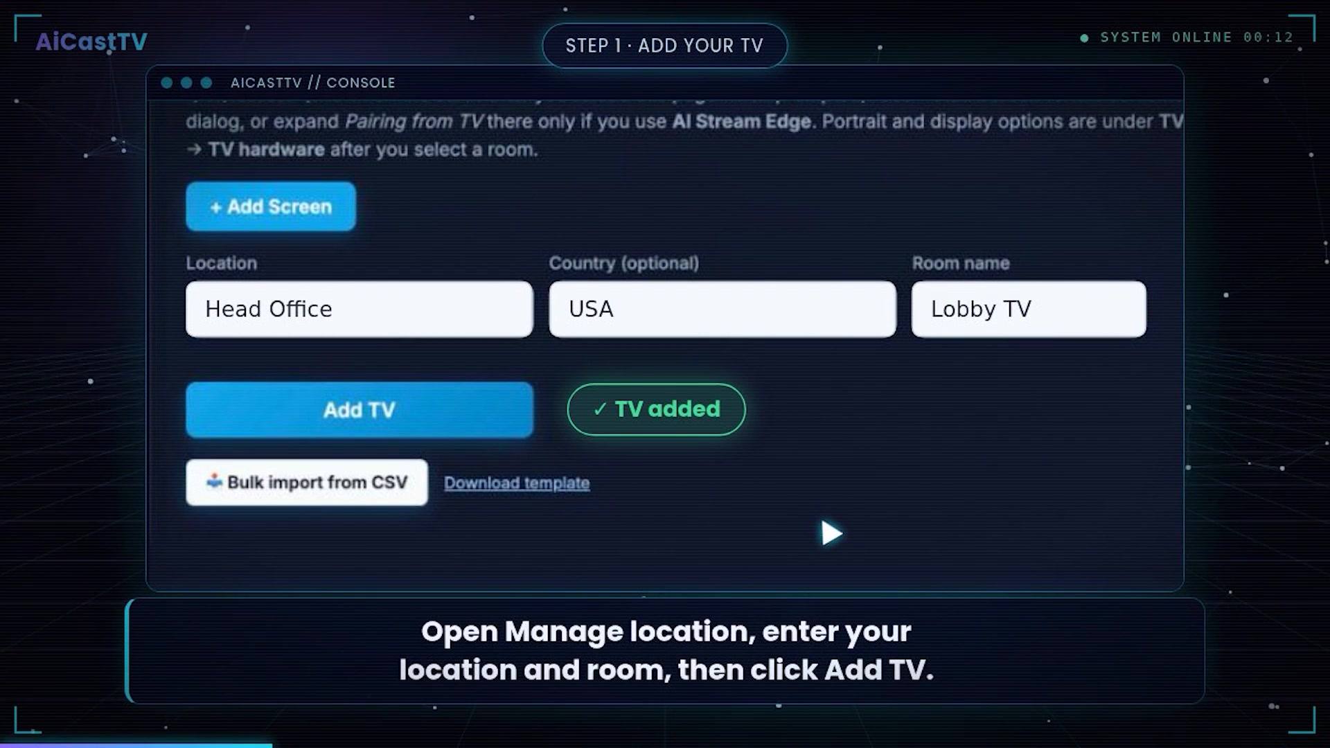 See AiCastTV in action — click to play demo video